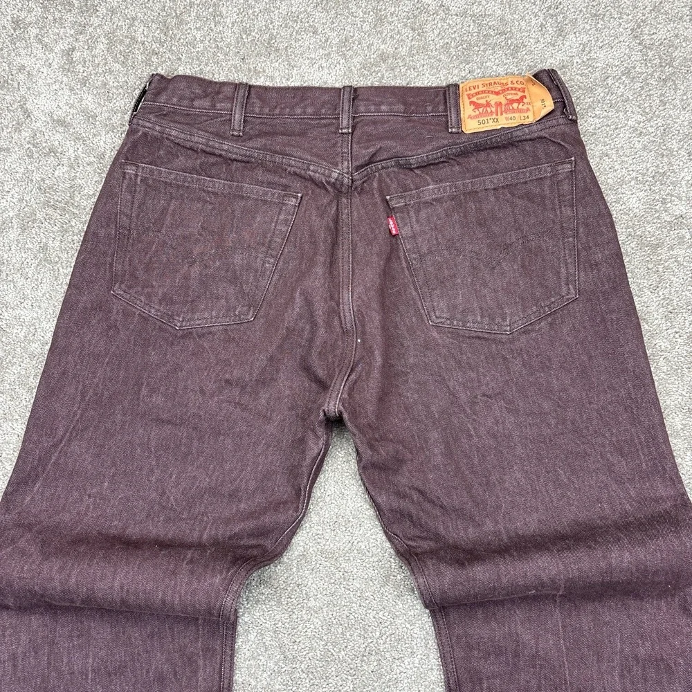 Levis 501 XX Button Fly Brown Straight Leg Jeans 40x34 (Fits 38x32)